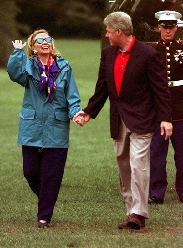 US President Bill Clinton and First Lady Hillary C