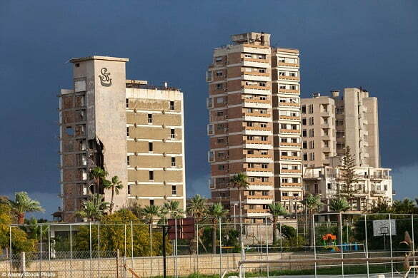 High-rise hotels and apartments are crumbling after years of neglect following the 1974 war, which split Cyprus in half